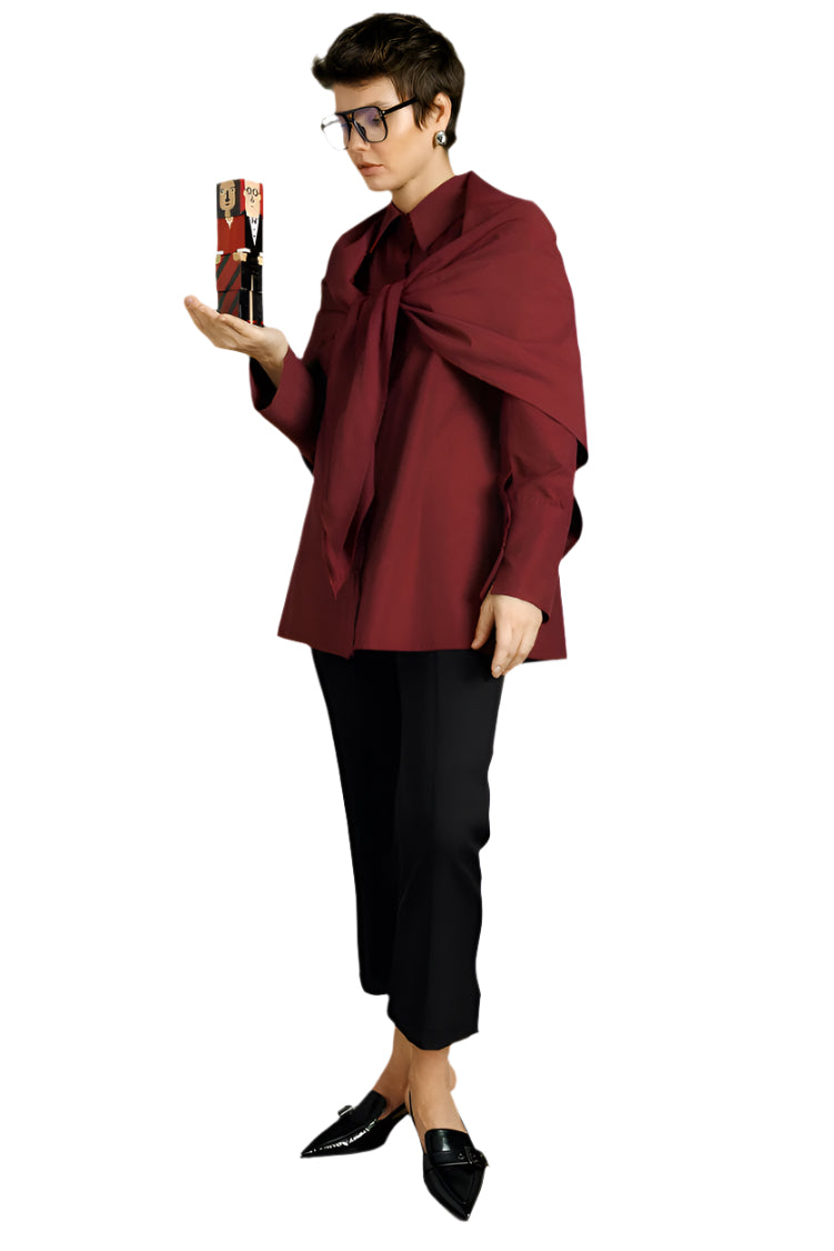 Shirt with Removable Scarf