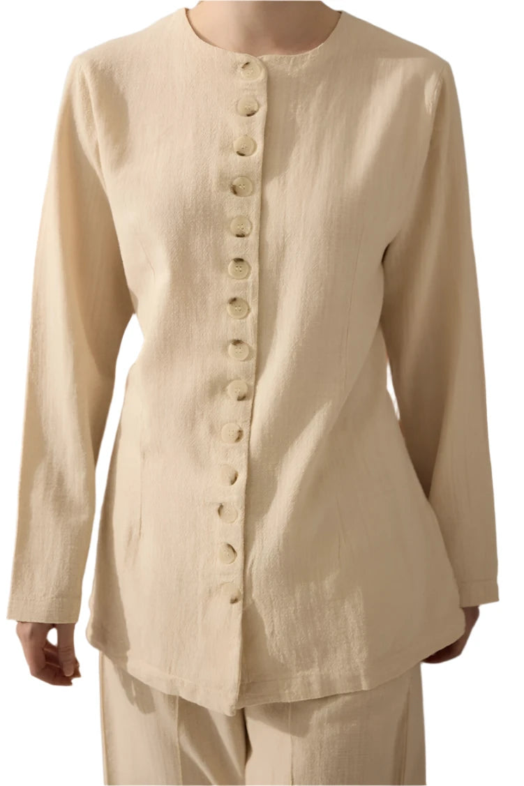 Natural Shirt with Adjustable Waist