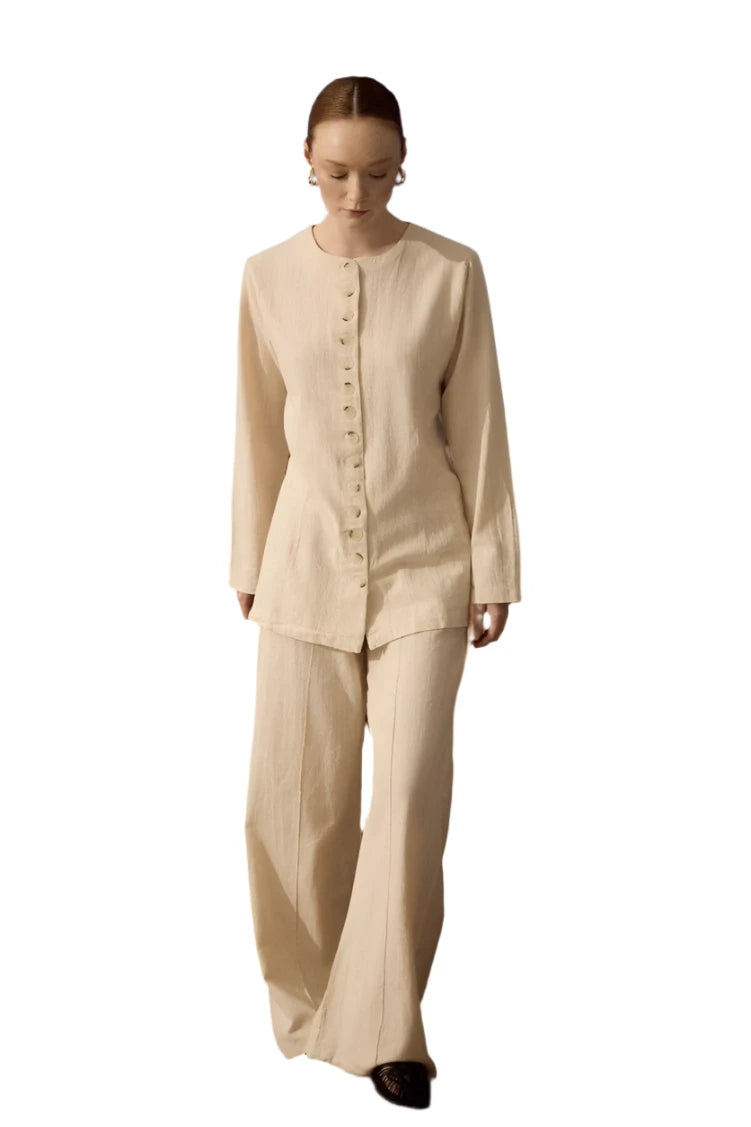 Natural Shirt with Adjustable Waist