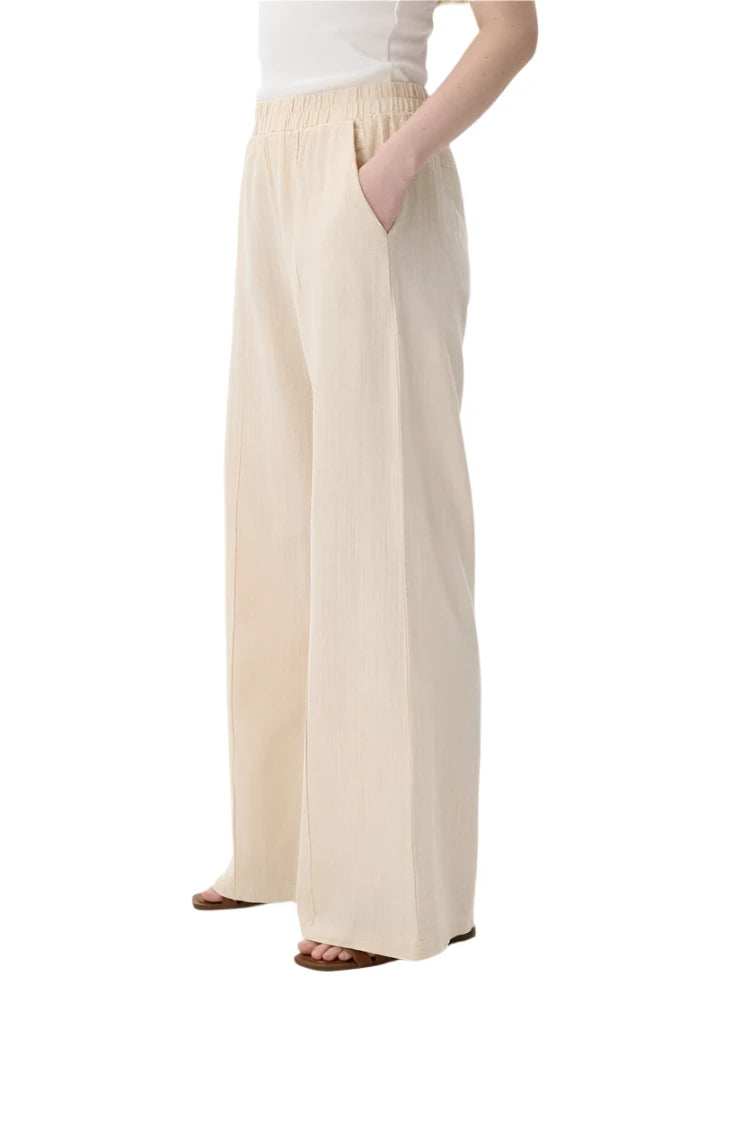 Natural Textured Pintuck Trousers