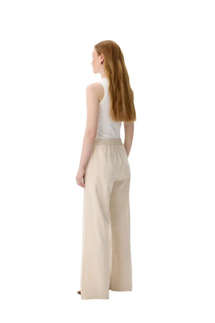 Natural Textured Pintuck Trousers
