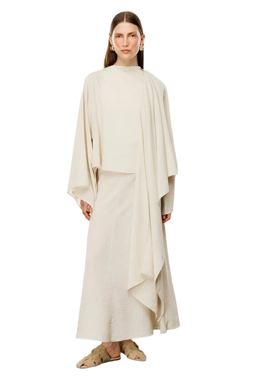 Natura Asymmetric Cape Blouse